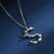 Zircon Adorned Pearl and Butterfly Initial Letter Pendant Necklace