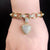 Zircon Embellished Heart Charm Bracelet