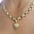 Zircon Filled Love Heart Choker Necklace