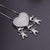Zircon Heart with Boy and Girl Pendant Necklace