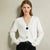 Minimalist V-neck 2-Button Loose Solid-colored Cardigans