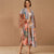 Classy Peacock and Flower Printed Wrap-Around Belted Robe