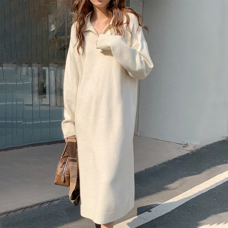 Knitted Thick and Warm Full Sleeve Loose Sweater Dresses Boots N Bags Heaven Knitted Thick and Warm Full Sleeve Loose Sweater Dresses Boots N Bags Heaven