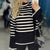 Oversized Streetwear Stripe Turtleneck Pullover Sweaters
