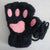 Cute and Fluffy Cat Paw Pattern Fingerless Wrist Gloves