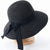 Chic Wide Brim Floppy Straw Sun Hat with Oversized Black Bow