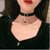 Lustrous Asymmetric Rhinestone and Pearl Choker Necklaces