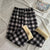 Warm and Cozy Casual Thick Plaid Wide Leg Trouser Pants