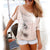 Athena - Casual and Loose Cold-Shoulder Feather Summer Top [EU Sizes]