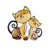Adorable Best Friends Cats Enamel Brooch Pins