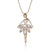 Charming Rhinestone Adorned Ballet Dancer Necklace