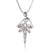 Charming Rhinestone Adorned Ballet Dancer Necklace