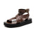 Genuine Leather Single Toe Roman Sandals with Buckle