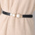 Women's Elastic and Thin Pearl Buckle Dress Belts