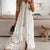 Bohemian White Floral Lace Summer Dresses with Tassels