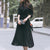 Elegant Chiffon Long Sleeve Lace-up Pleated Maxi Dresses