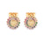 Colorful Zircon Encrusted Religious Stud Earrings