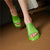 Bright Candy-Colored Thick Heeled Vegan Leather Sandals
