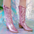Chic and Classy Cowboy Style Metallic Boots for Women