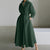 Women's Loose Maxi Dress with Notched Collar and Long Sleeves