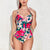 Floral Print One-piece Vintage Style Ruched Swimwear