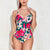 Tropical Flower and Leaves Print One-Piece Summer Bodysuit