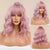 Medium Length Curly and Wavy Ombre Blonde Hair Wigs with Bangs