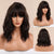 Medium Length Curly and Wavy Ombre Blonde Hair Wigs with Bangs
