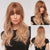 Medium Length Curly and Wavy Ombre Blonde Hair Wigs with Bangs
