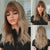 Medium Length Curly and Wavy Ombre Blonde Hair Wigs with Bangs