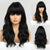 Medium Length Curly and Wavy Ombre Blonde Hair Wigs with Bangs