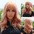 Medium Length Curly and Wavy Ombre Blonde Hair Wigs with Bangs