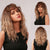 Medium Length Curly and Wavy Ombre Blonde Hair Wigs with Bangs