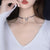 Lustrous Asymmetric Rhinestone and Pearl Choker Necklaces