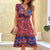 Floral Print Boho Midi Summer Dress with Petal Sleeves