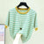 Casual Short Sleeve Striped Pattern Round Neck T-Shirts