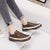 No-tie Shoelaces Genuine Leather Flat Sneakers for Women