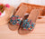 Summer Floral Fabric Straps Slides