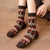 Preppy Style Warm Wool Winter Checkered Mushroom Socks