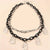 Black and White Gothic Multi-layer Choker Necklaces with Bear Charms