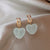 Lovely Sweet Pink Heart-Shaped Dangle Earrings