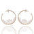 Phenomenal Round Pearl Hoop Earrings