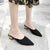 Comfortable Women's Knitted Square Heel Mule Summer Slides