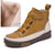 No-tie Shoelaces Split Leather High Top Sneakers for Women