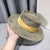 Natural Seagrass Hollow Flat Brim Boater's Hat for Summer